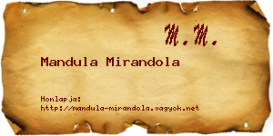 Mandula Mirandola névjegykártya