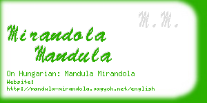 mirandola mandula business card